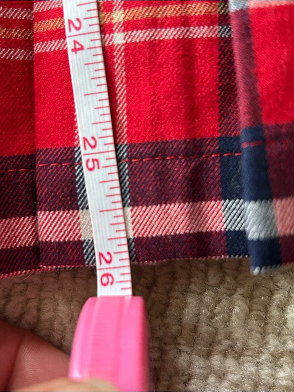 E-Land Kids Red Plaid Dress with White Peter Pan Collar